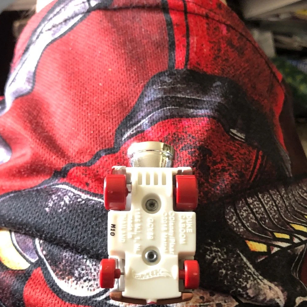 Red & White Maple Leaf Toy Car